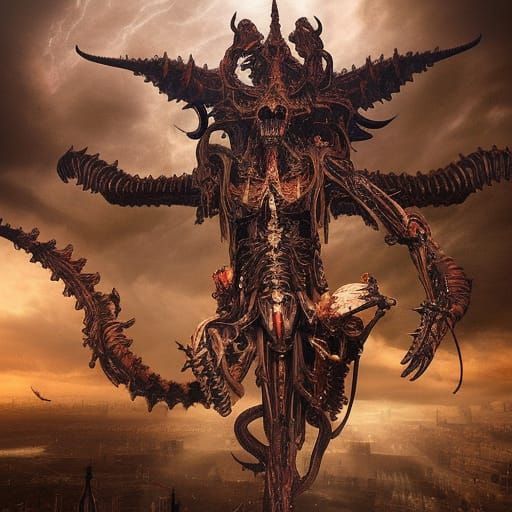 Biomechanical Demon and Congregation: Digital Matte Painting