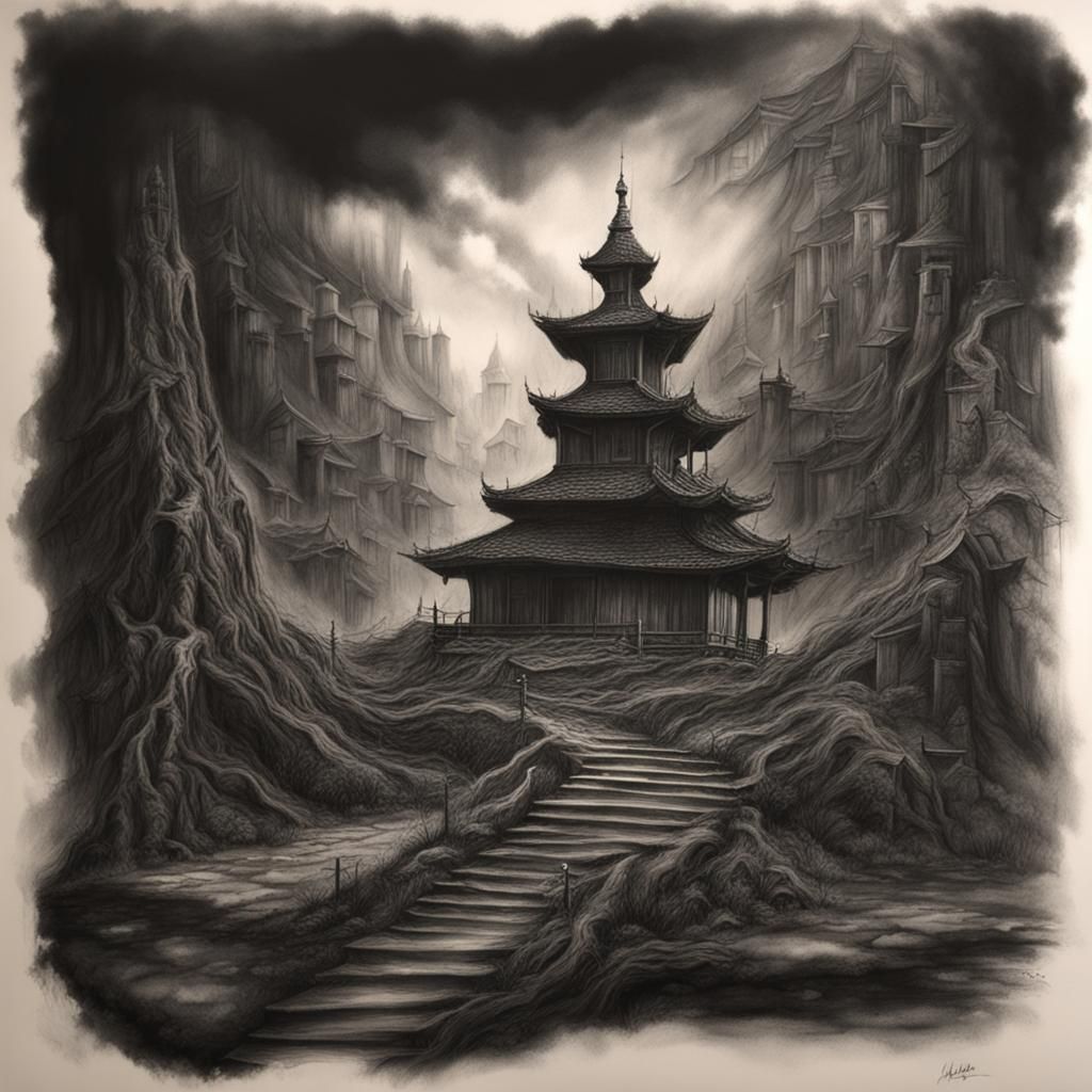 Enduring Magic: A Detailed Charcoal Drawing