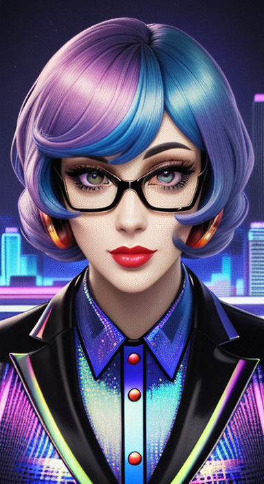 Ethereal Vaporwave Velma Enchants Art Deco Metropolis