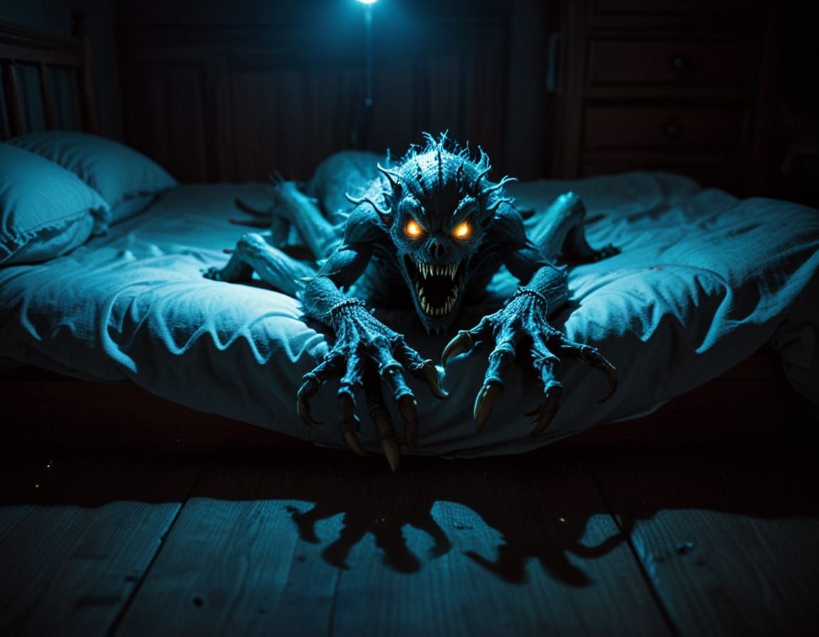 Cursed Demonic Monster Hiding Under Bed