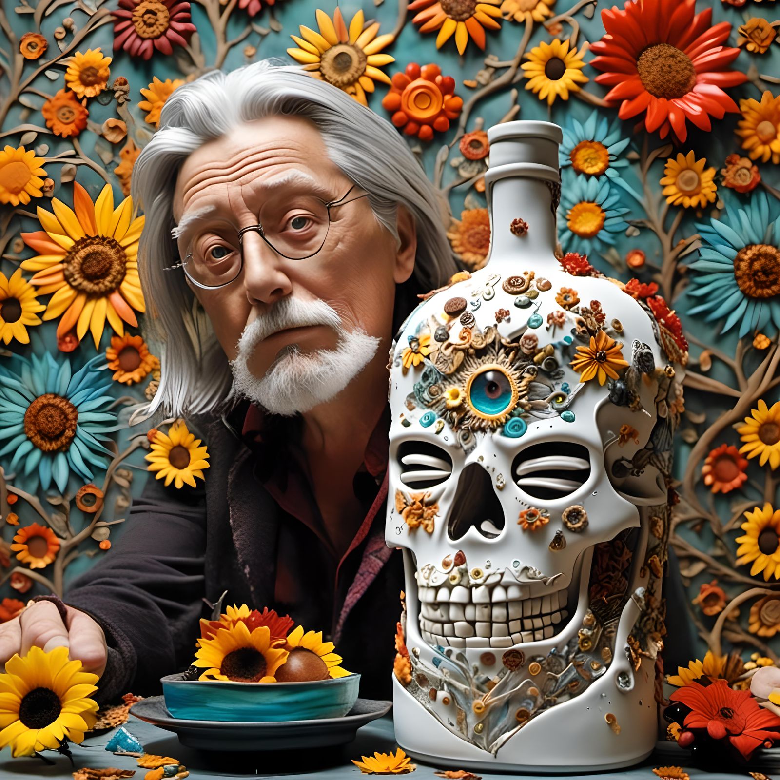 Polymer Clay: Giant Vodka Bottle Swishes Man