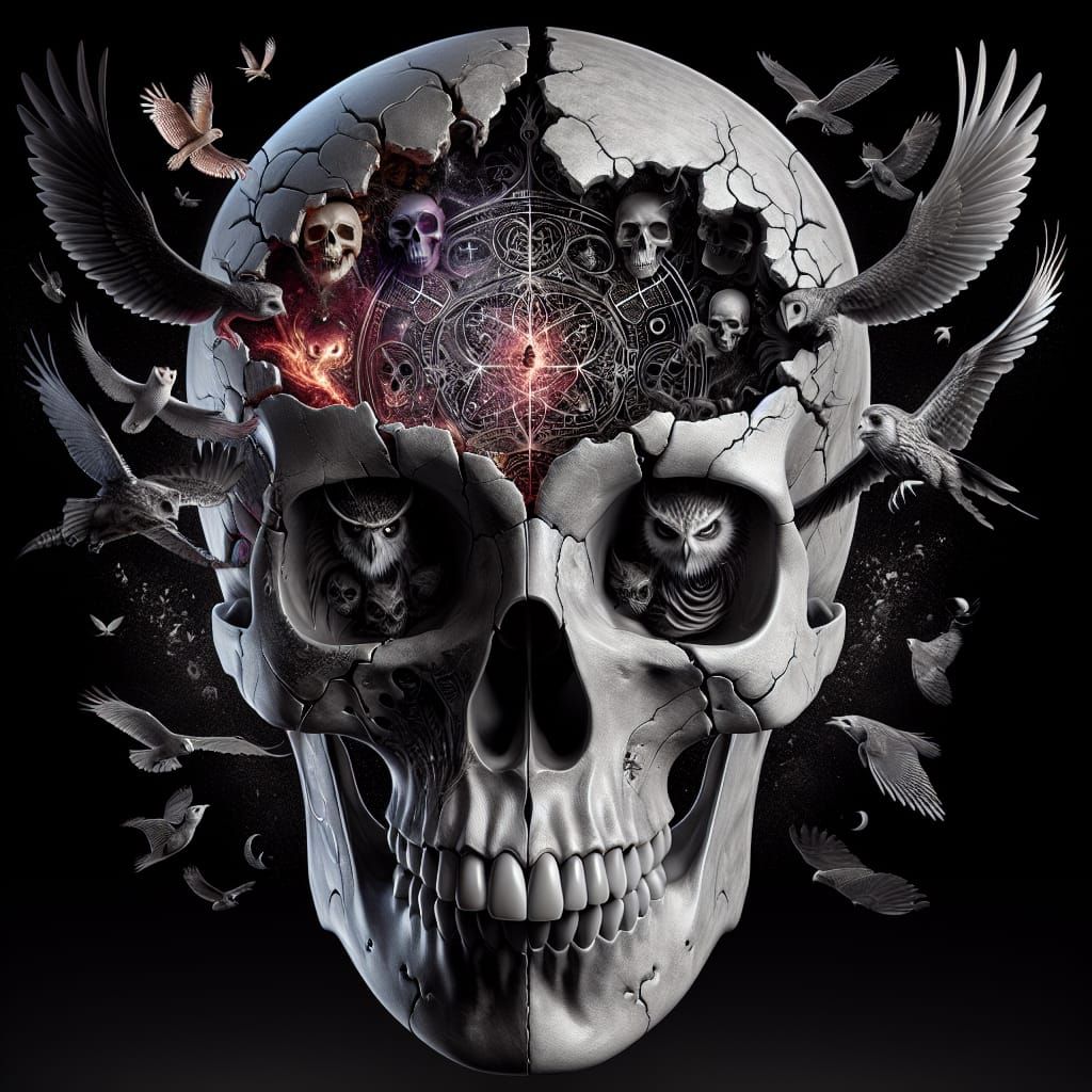 Hyperrealistic Skull Unleashes Creatures of the Night