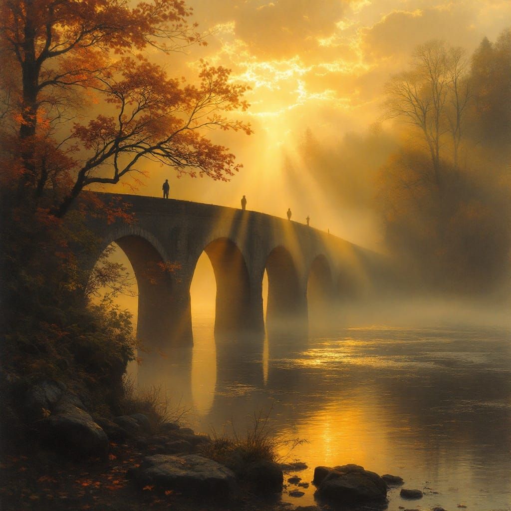 Autumn in Golden Hour: Mysterious Heidelberg Bridge