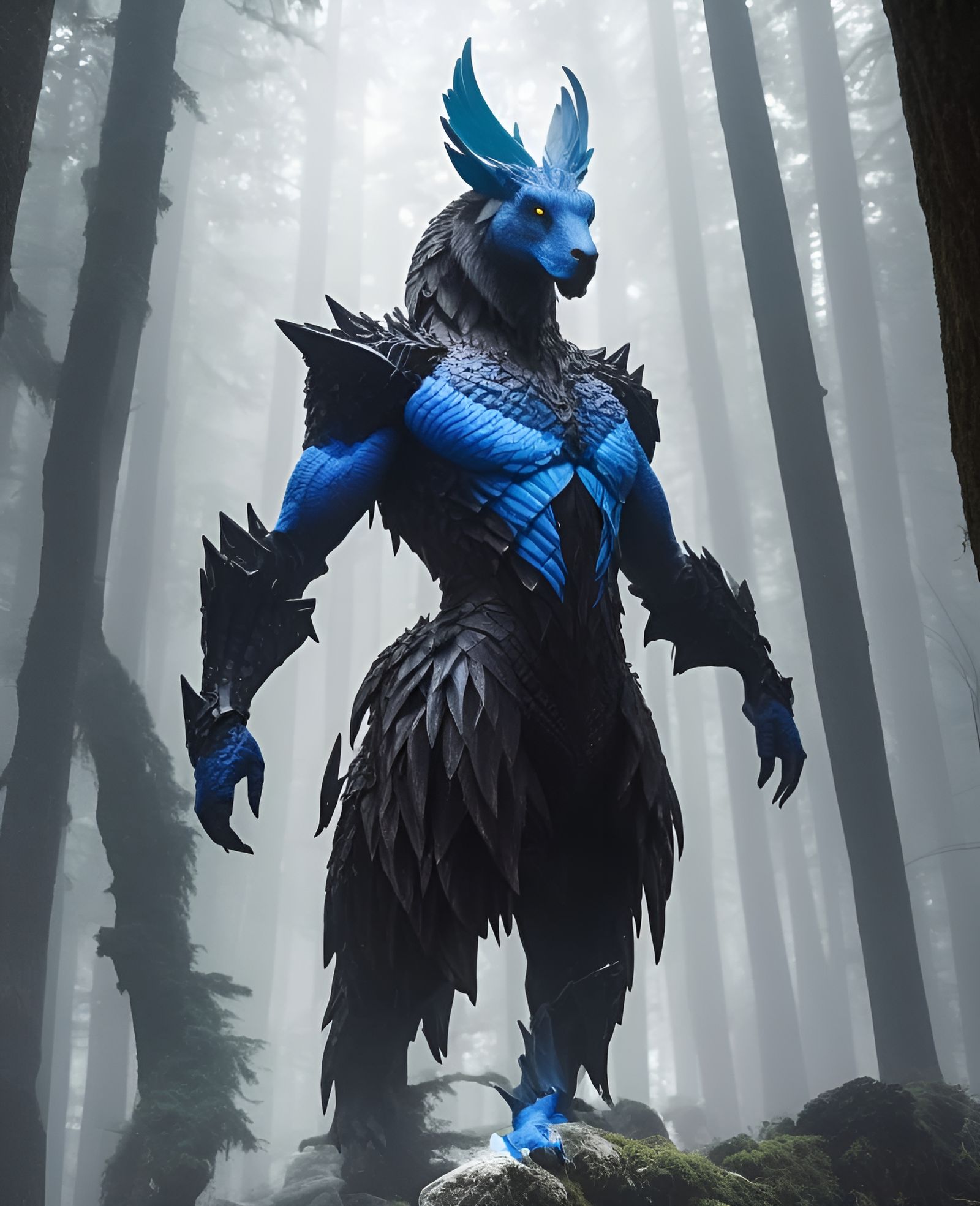 Fantastical Hybrid Creature with Mythical Traits