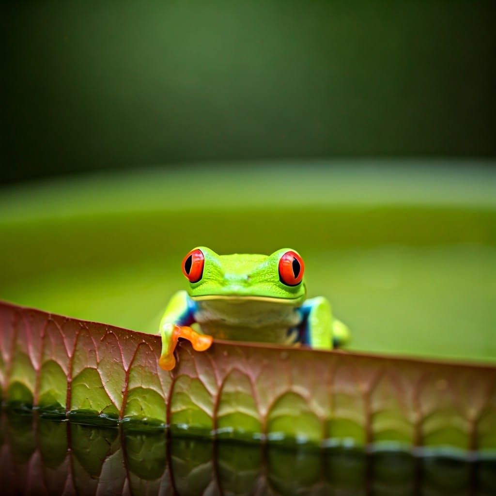 Detailed Portrait of a Red-Eyed Frog