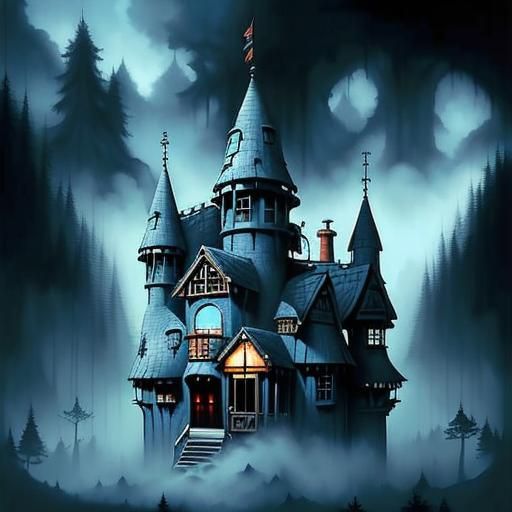 Eerie Smoke Knight in Enchanted Forest Dreamscape