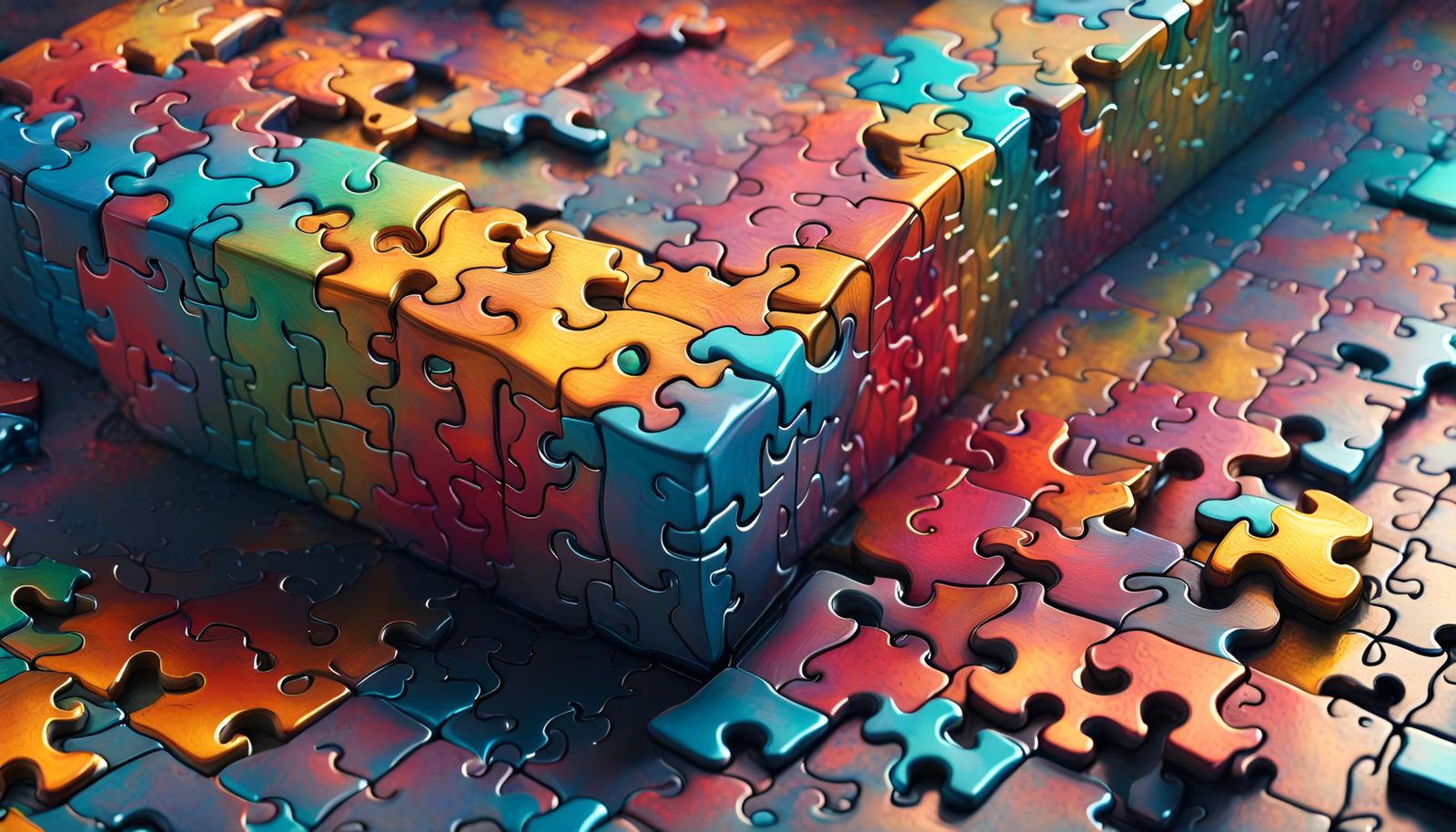 Detailed 3D Puzzle in a Graffiti Art Style