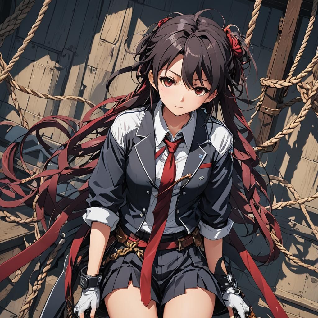 Tied Up Figure in Anime Style
