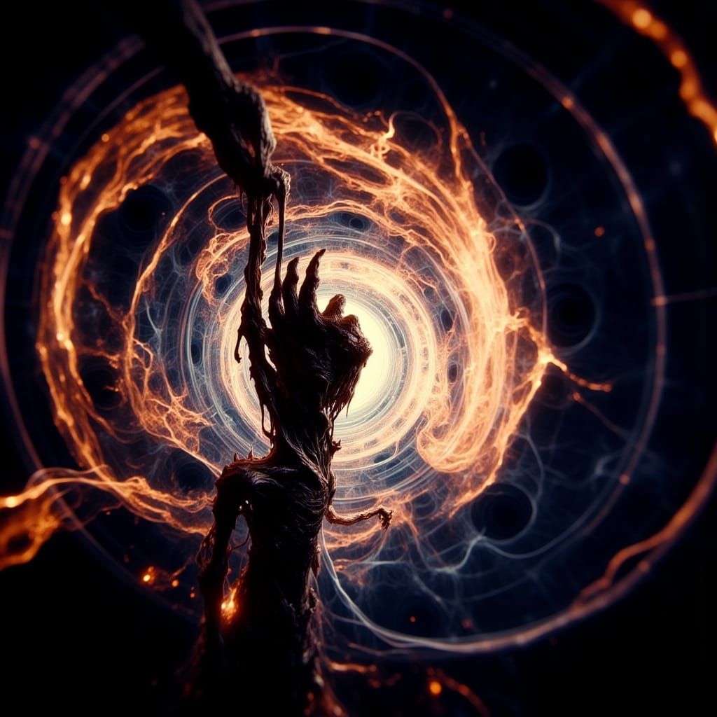 Macabre Demon Close-Up in Eerie Glow