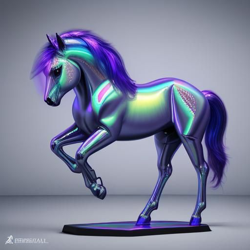 Holographic Horse with Razor Sharp Mane in Realism
