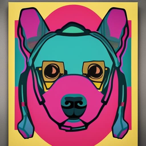 Secret Agent Dog in Pop Art Style