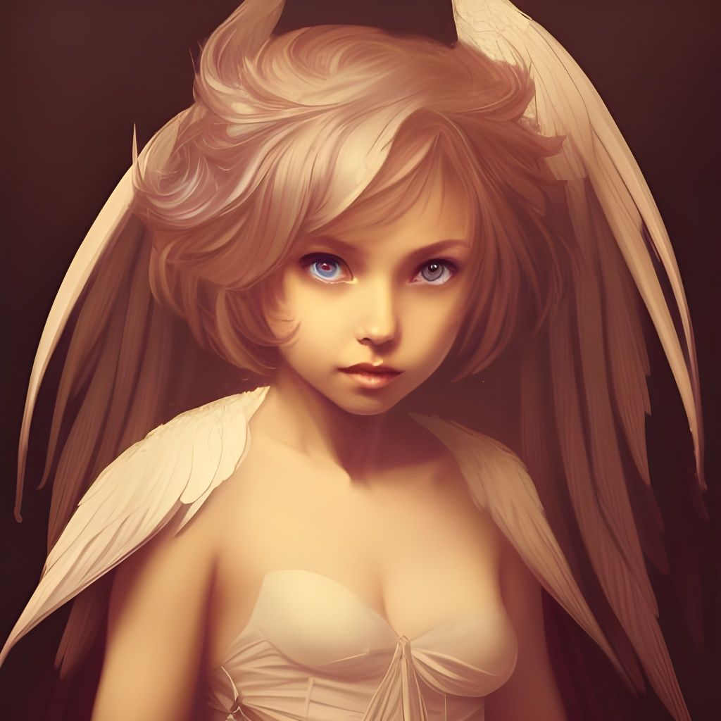 Chibi Seraphim Angel Portrait in Artgerm Style