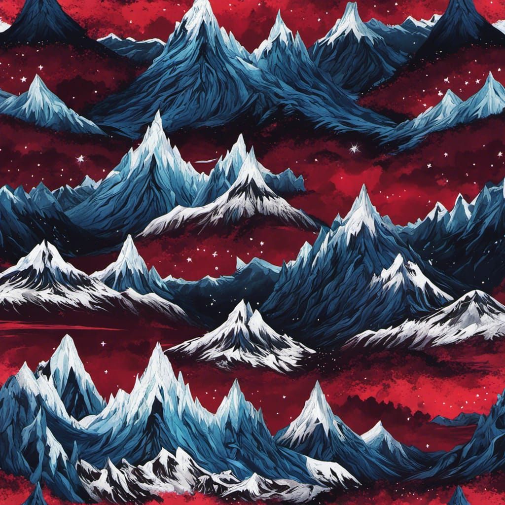 Gothic Beast in Snowy Mountains, Tim Burton Style