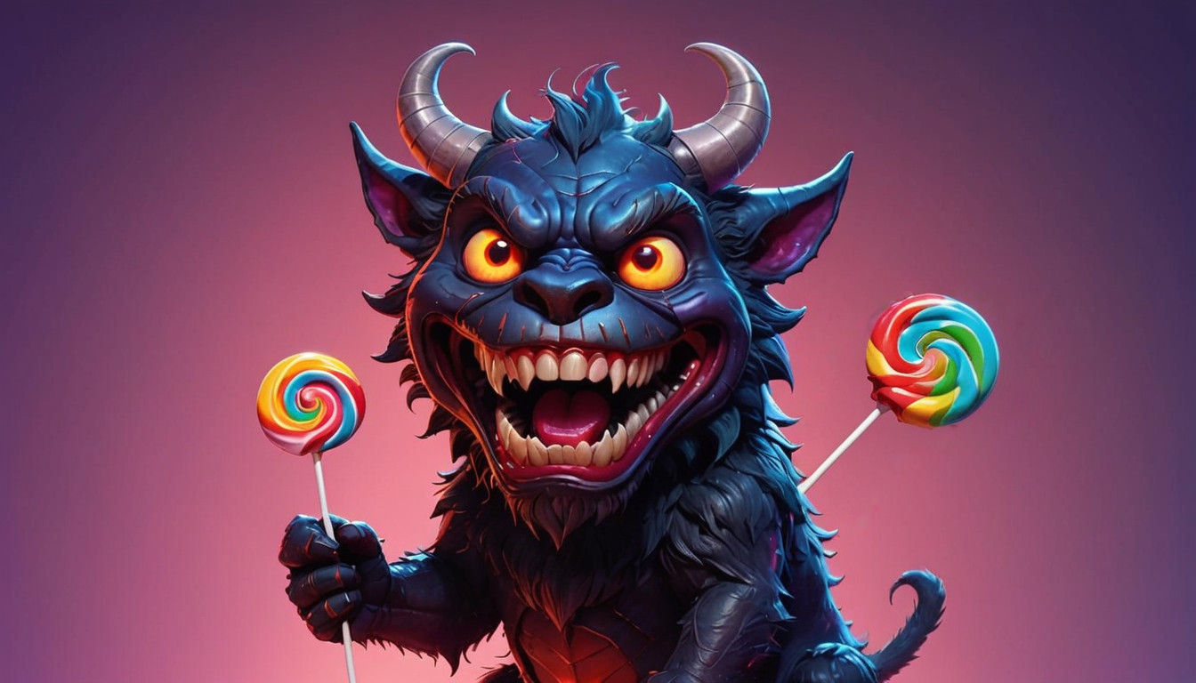 Cute Demon with Severed Head: Pixar Style