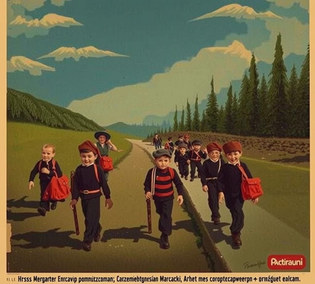 Children on the Road to School