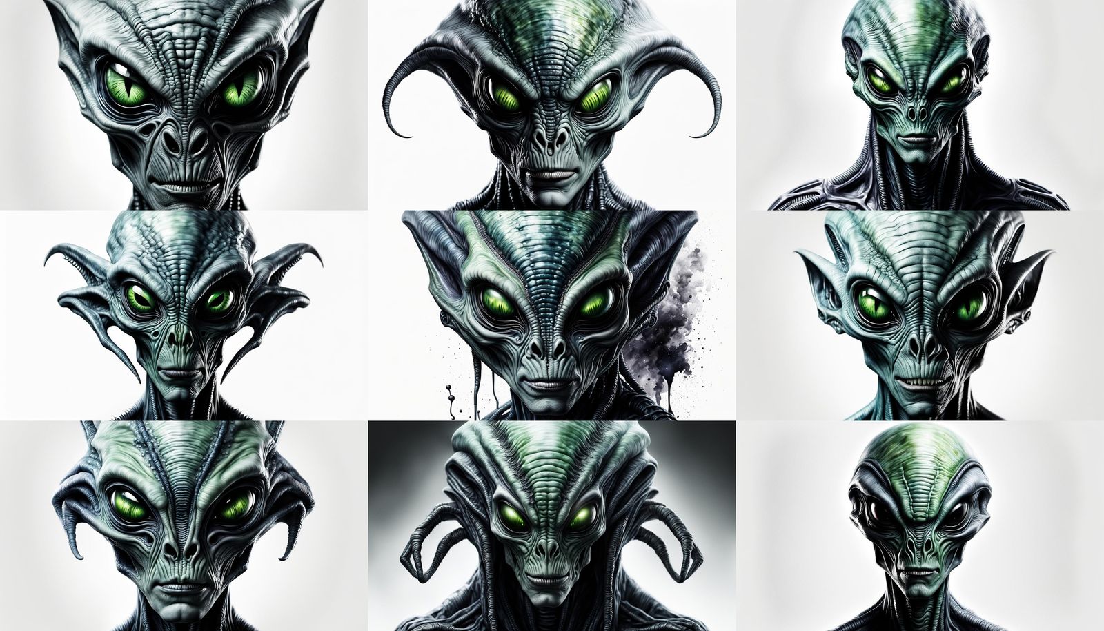 Hyperrealistic Alien Portrait in Dark Fantasy Style