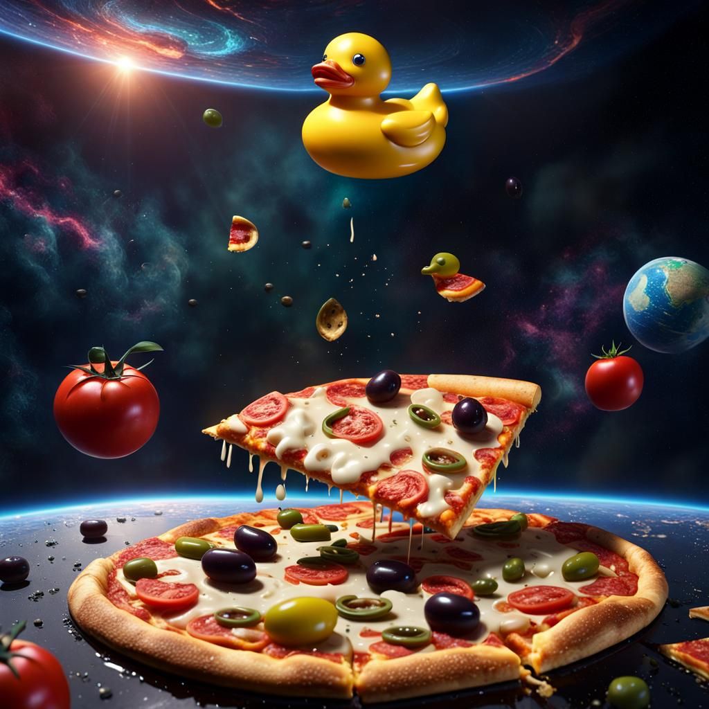 Whimsical Objects Drifting in Space: Digital Matte Painting