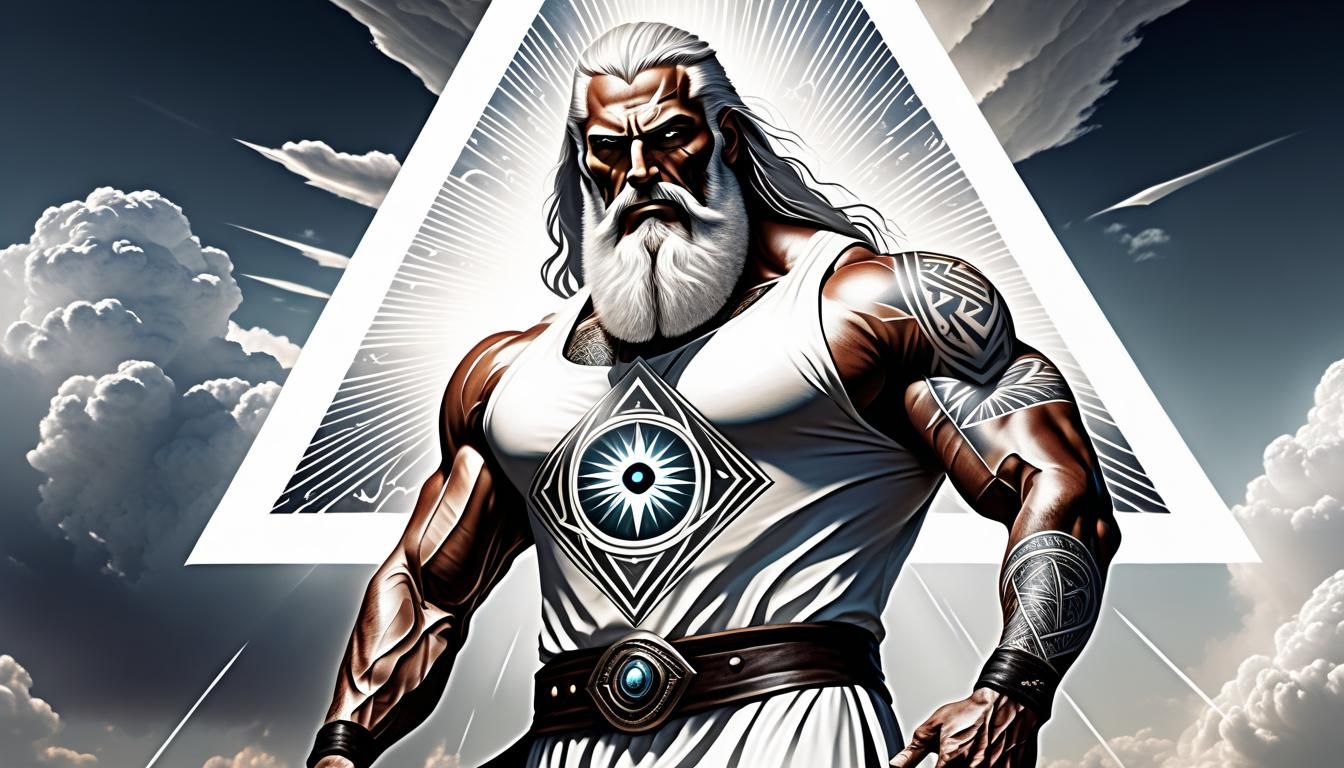 Muscular Man with Tattoo in Detailed Matte Painting