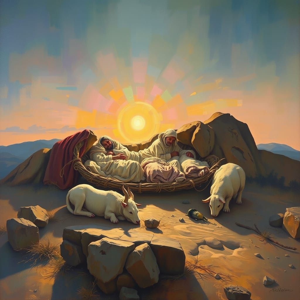 The Seven Sleepers in Oil Painting Style