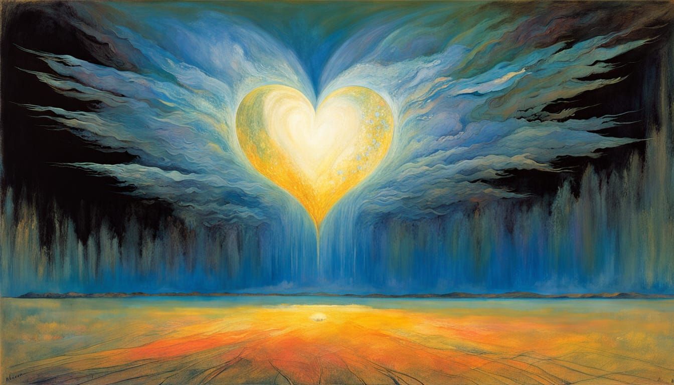 Ethereal Heart in Unity: Glowing Crystals and Iridescent Pat...