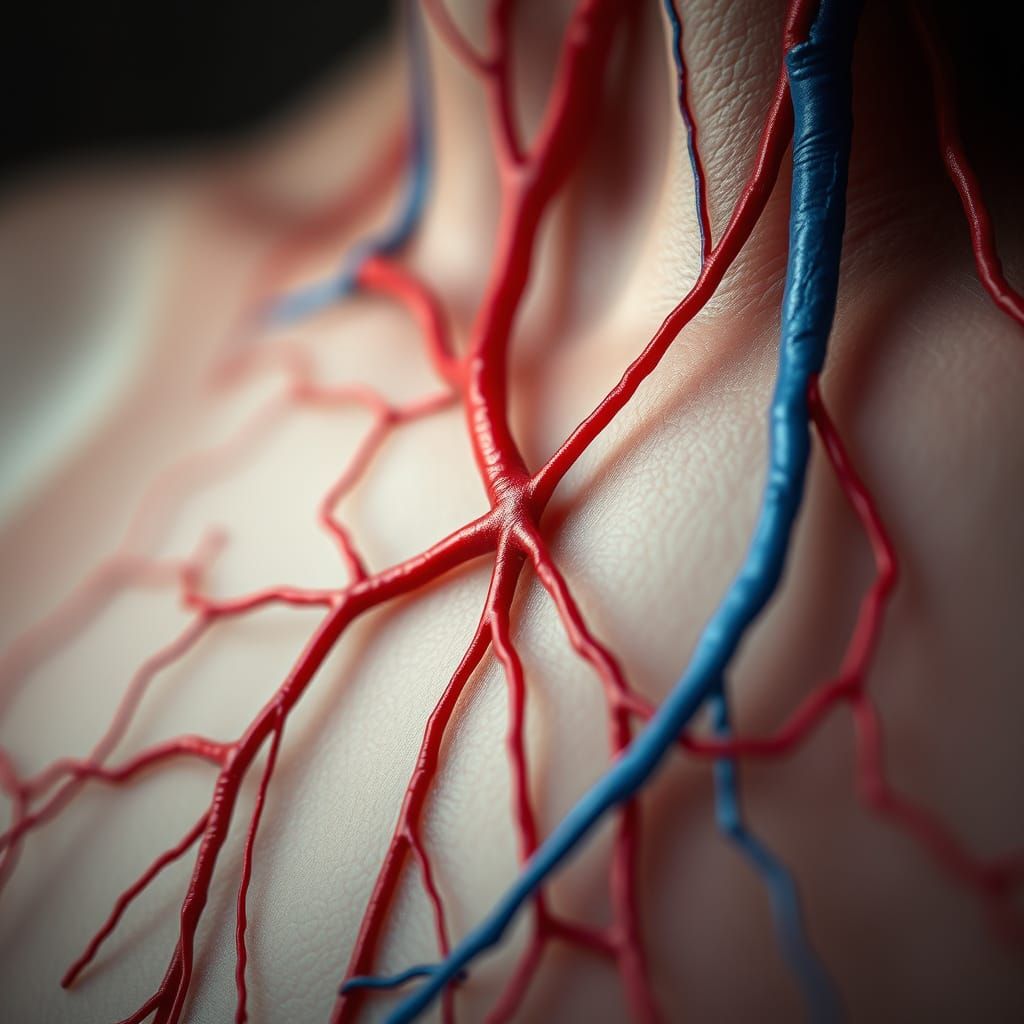 Hyperrealistic Macro Veins: Organic Beauty in Chiaroscuro