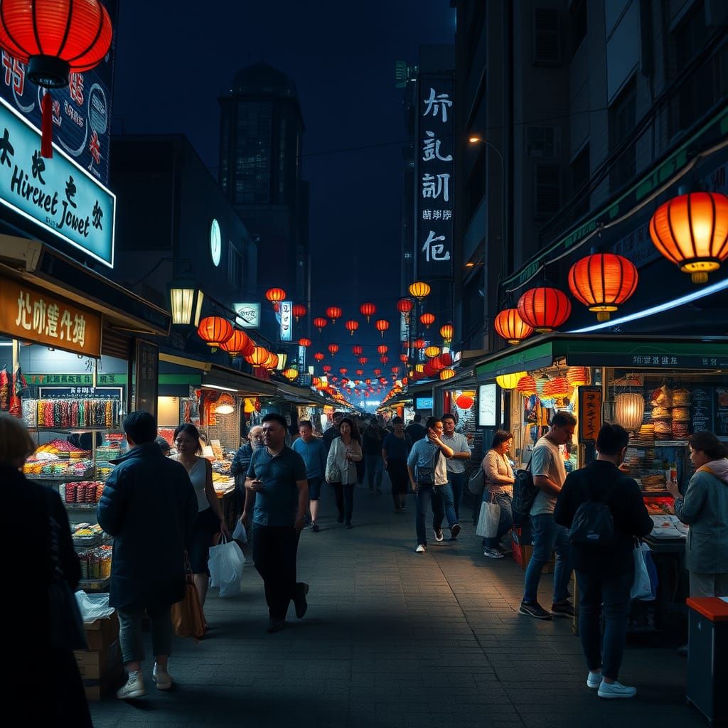 Vibrant Night Market Whispers in Stanley