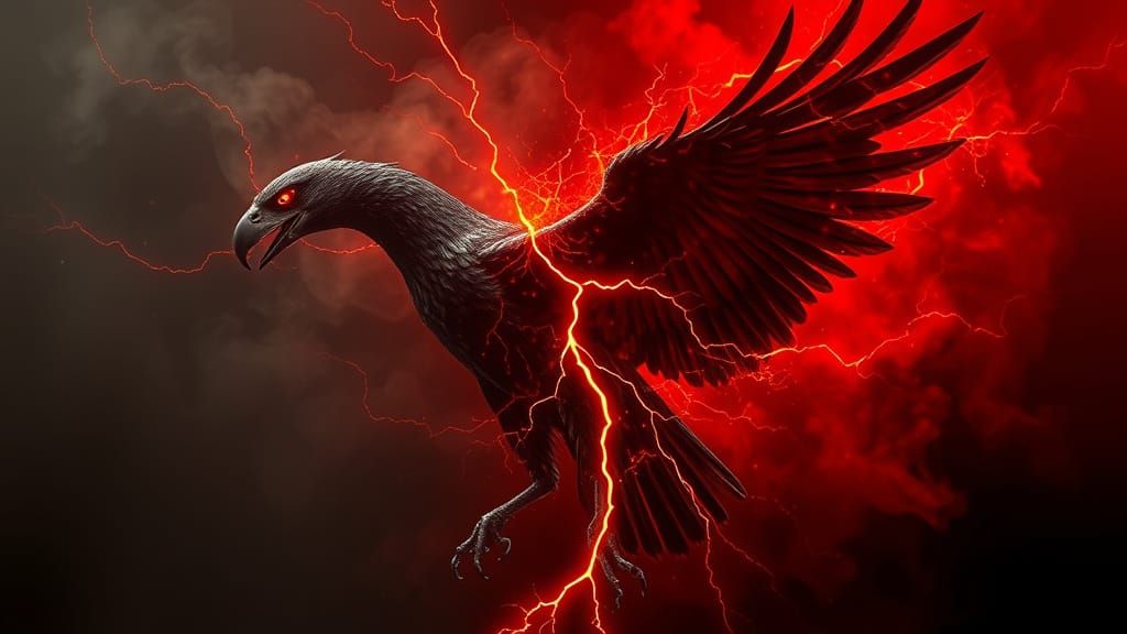 Glitching Dark Falcon in Electric Storm