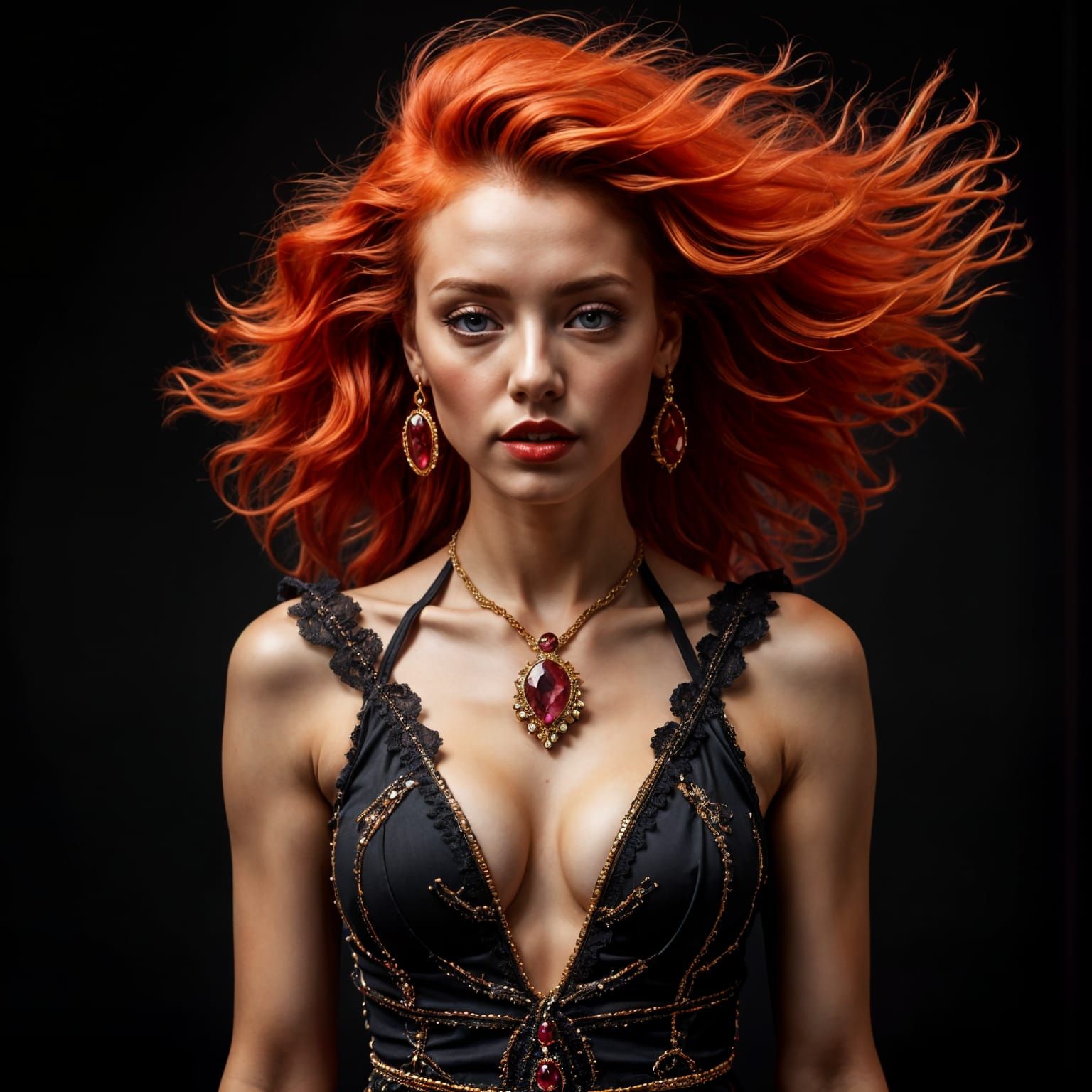 Glamorous Redhead in Cinematic Noir