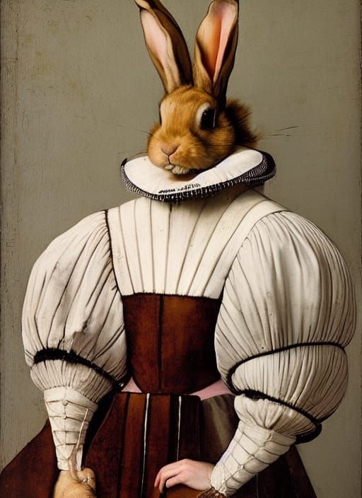 Anthropomorphic Rabbit in Renaissance Dress: Dutch Masters P...