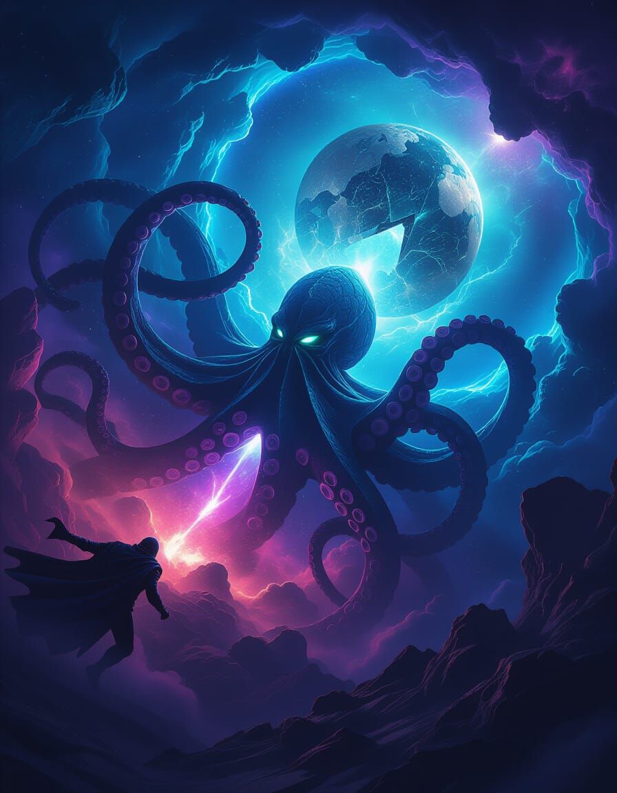 Cosmic Kraken Emerges from Nebula