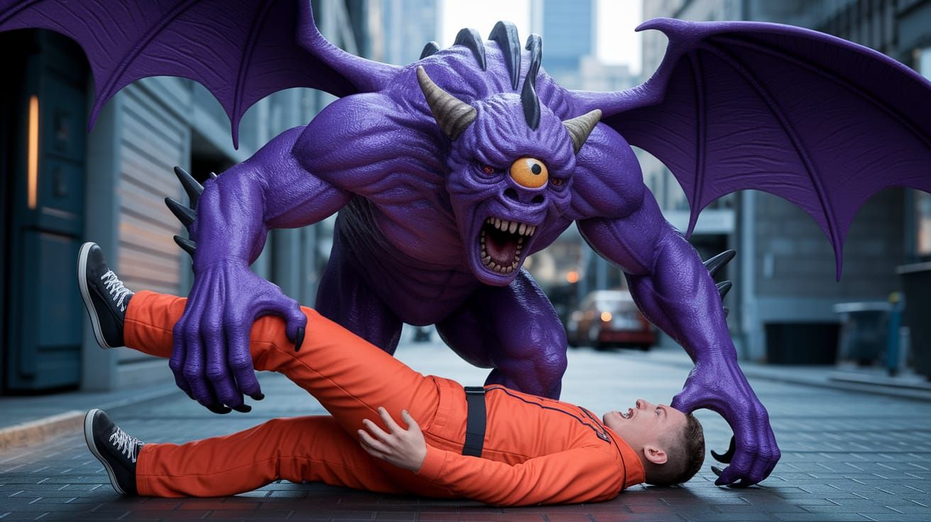 Hyperrealistic Sci-Fi Horror Creature in Mid-Attack