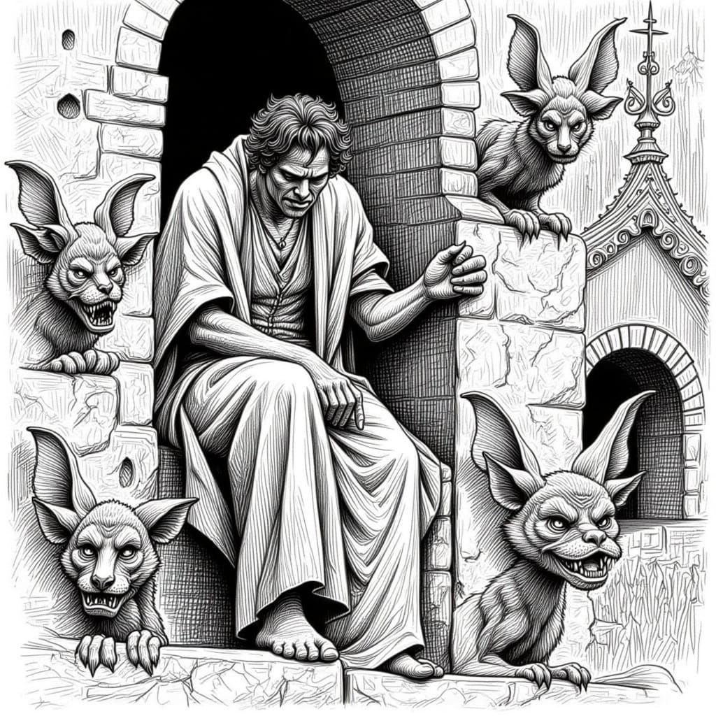 Hunchback of Notre Dame: Dramatic Pencil Sketch