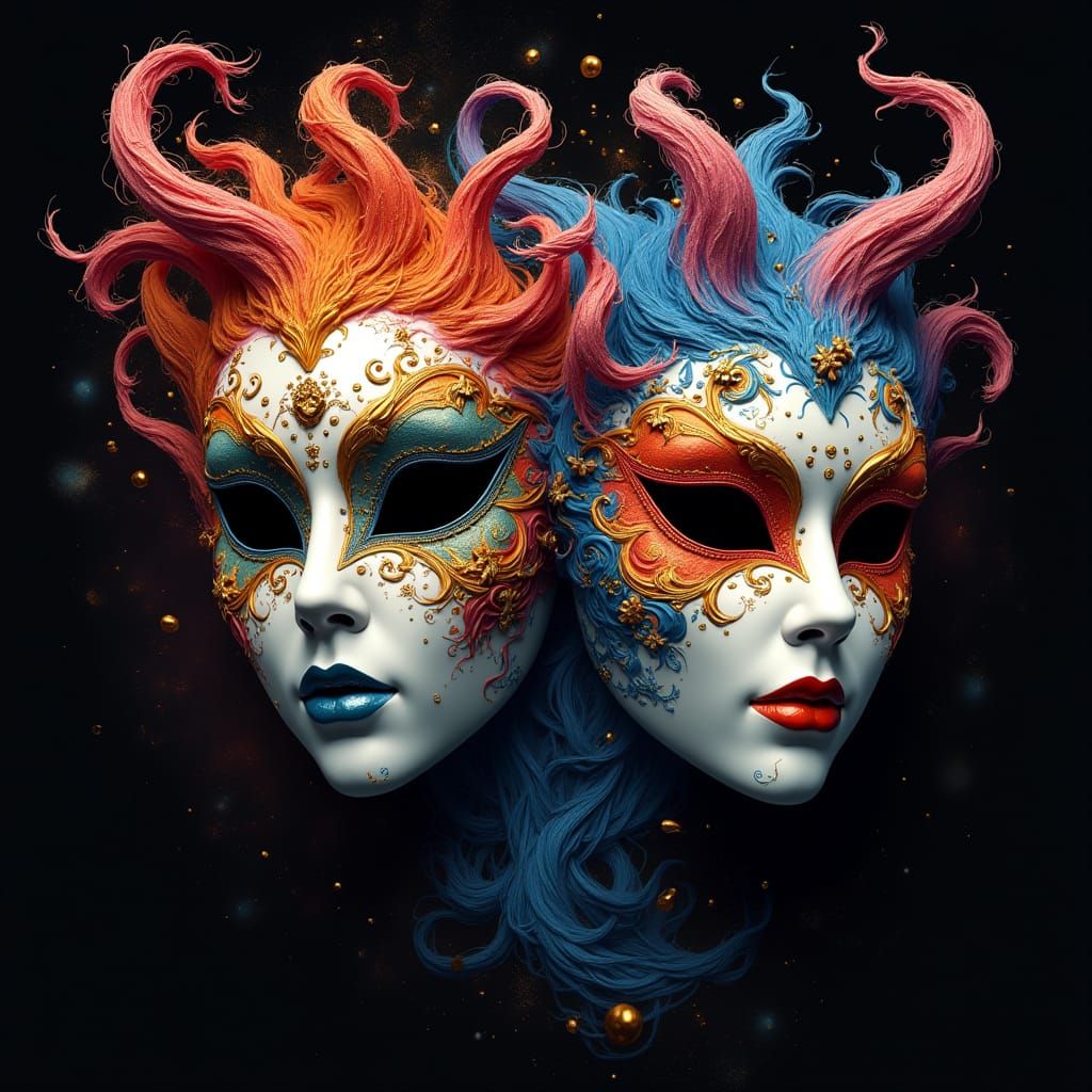 Surreal Masks in a Dreamlike Atmosphere, Inspired by Dali's ...