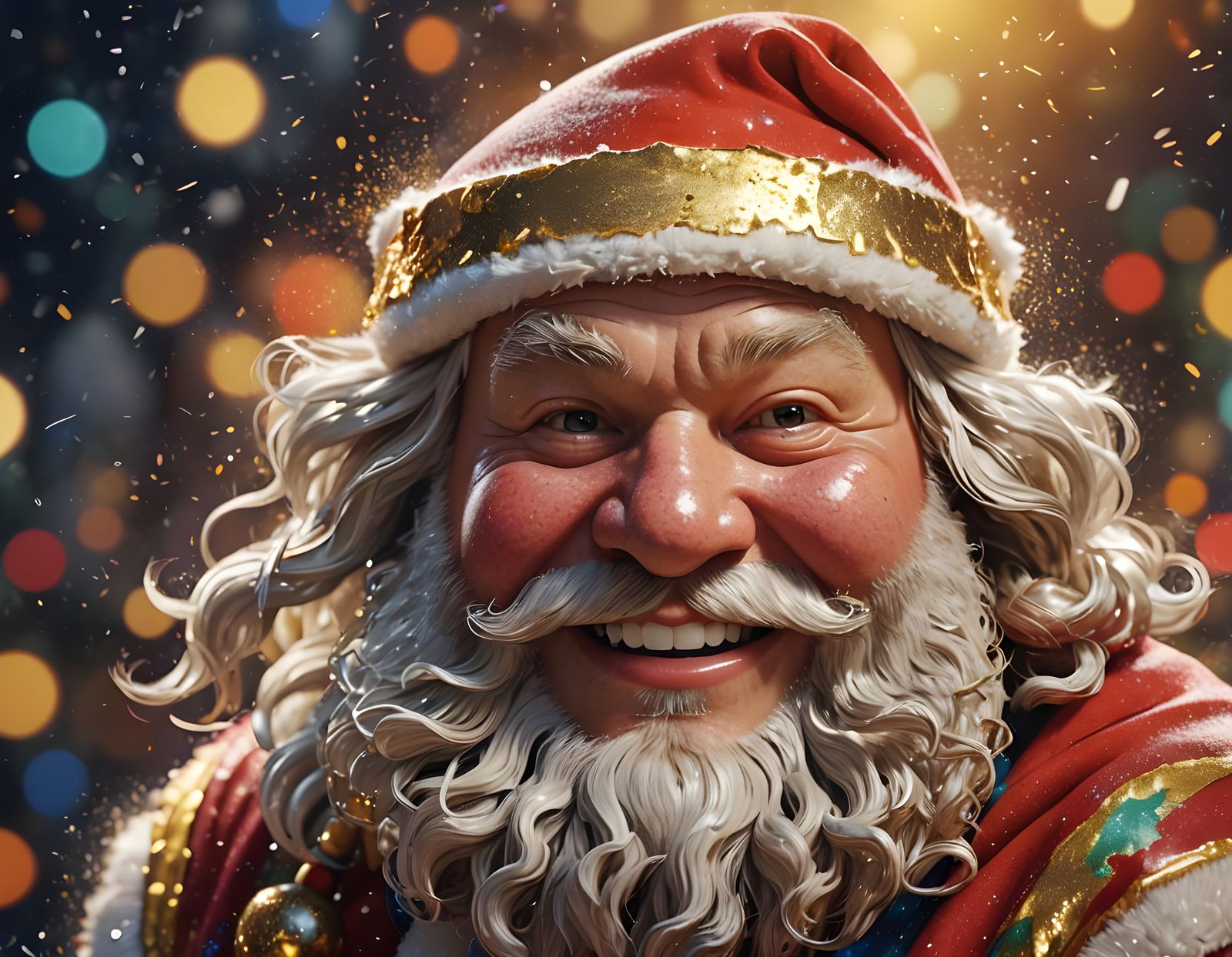 Detailed Portrait of Chubby Santa Claus in Unreal Engine