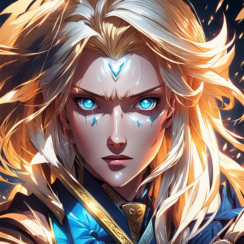 Evil Blonde Noble Girl in Anime Style