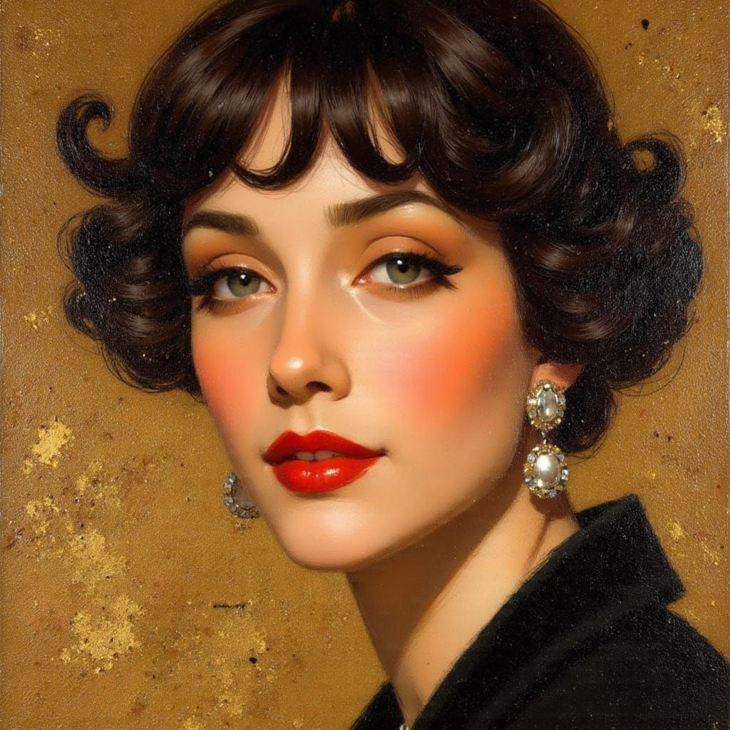 1920s Flapper Portrait in Art Deco Parlour