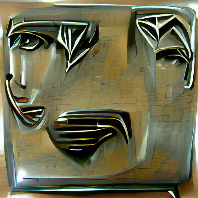 Metallic Face Generated by AI