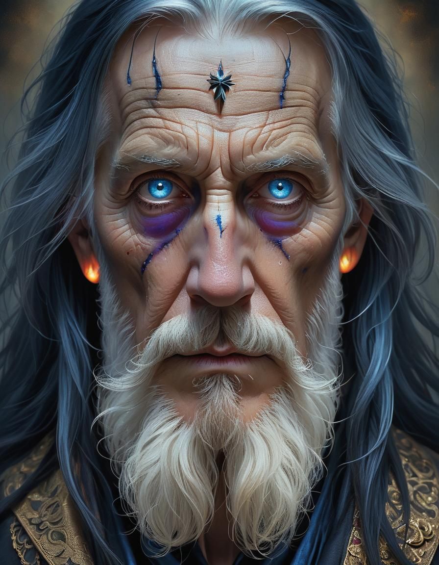 man with long black hair