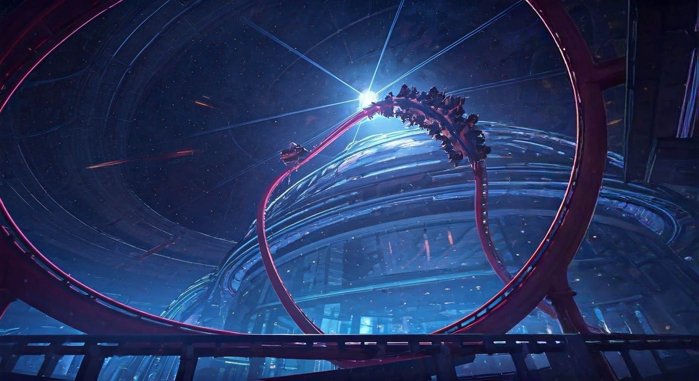 Futuristic Space Motorbike Rollercoaster Ride