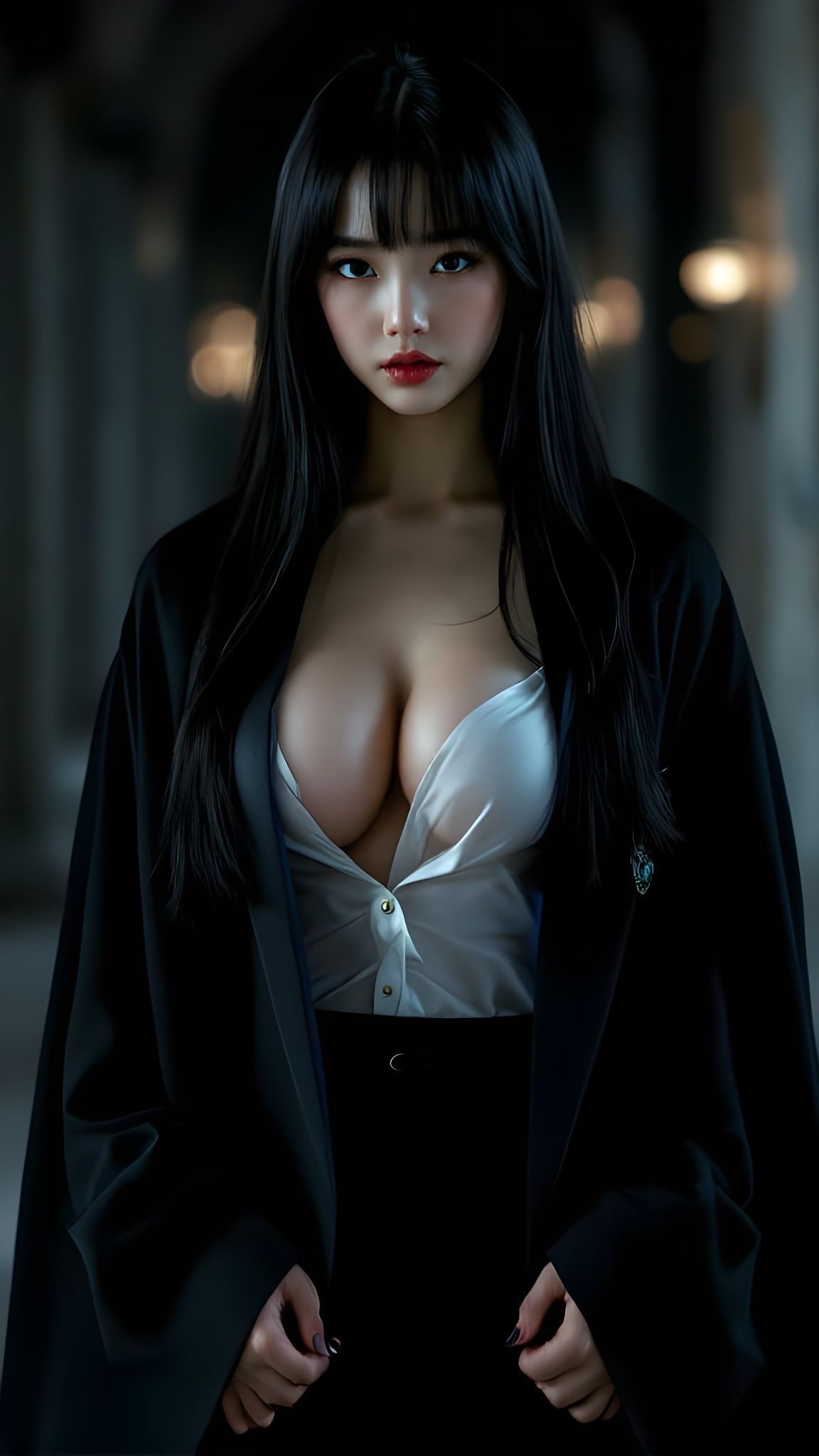 Adult Cho Chang in Dark Castle Corridor