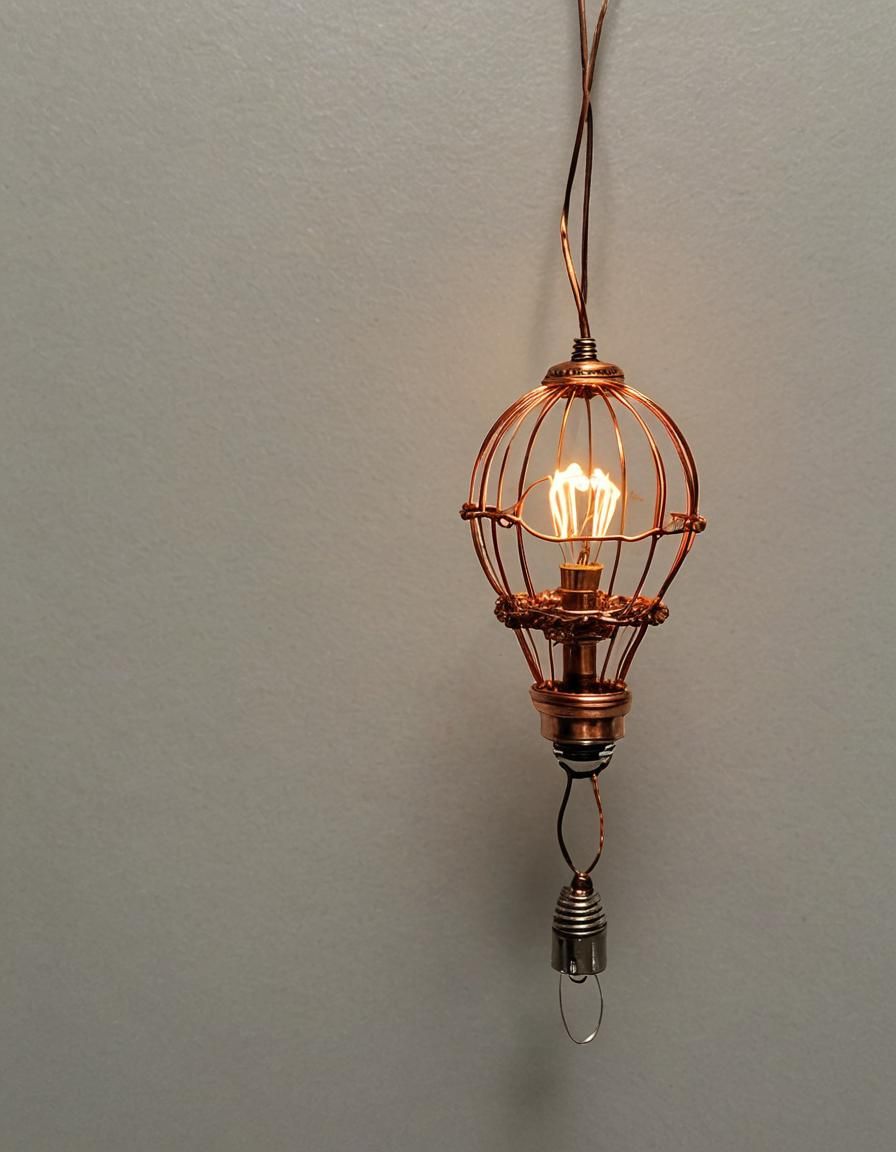 Miniature Hot Air Balloon Made from Light Bulb