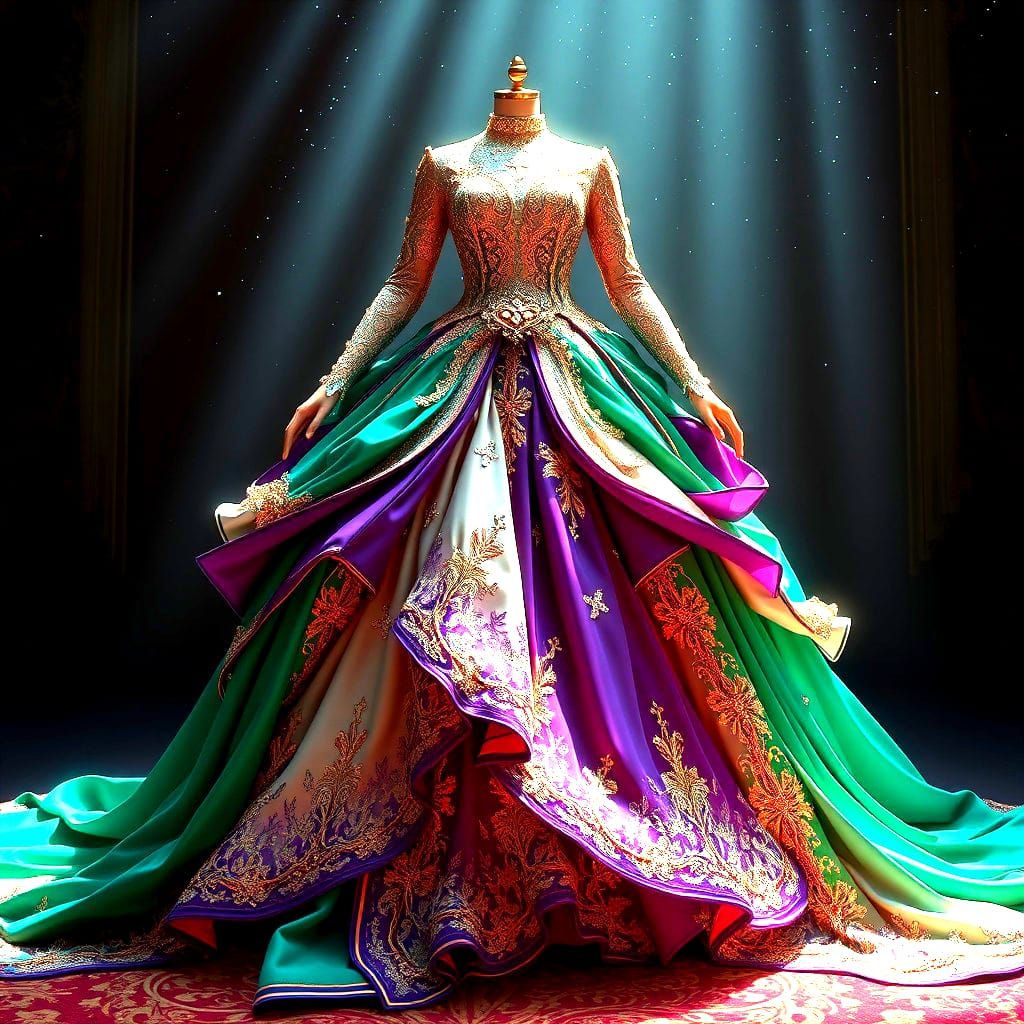 Opulent Glitter Dress: Fantasy Concept Art