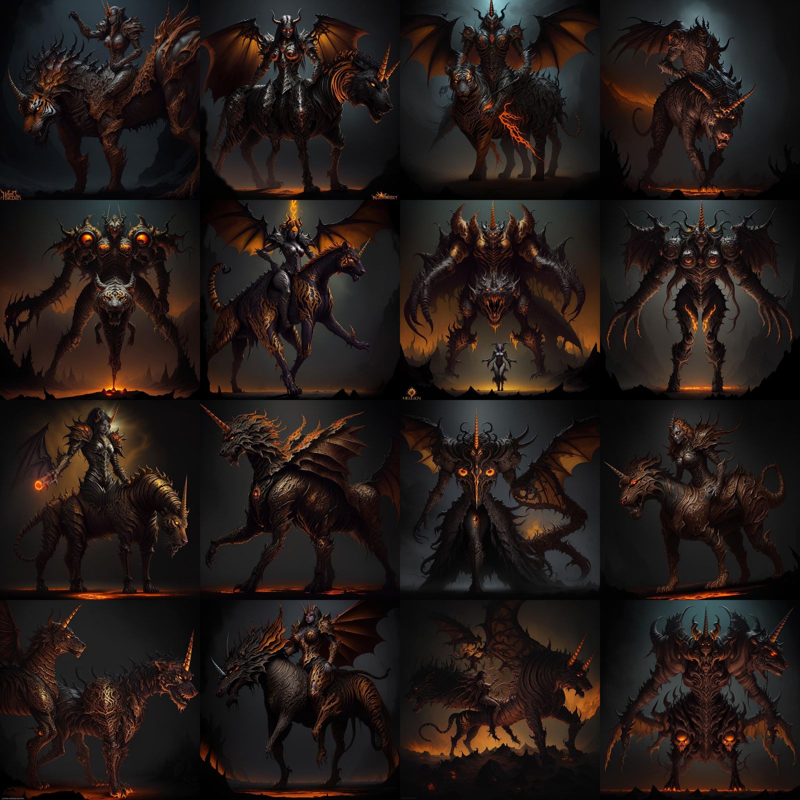 Regal, Silvery Dragon-Unicorn-Tiger Hybrid Battles Demons in...