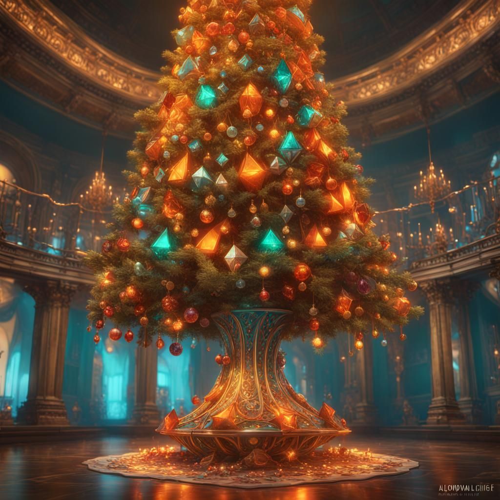 Hyperdetailed Jeweled Christmas Tree Concept Art