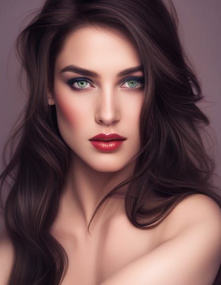 Inviting Portrait of a Woman with Green Eyes