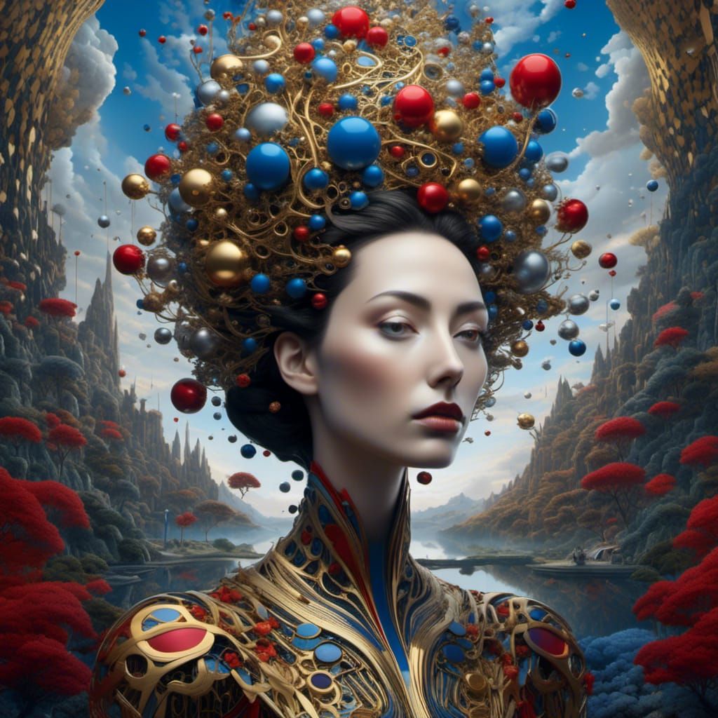 Surreal Woman Portrait in Detailed Matte Painting