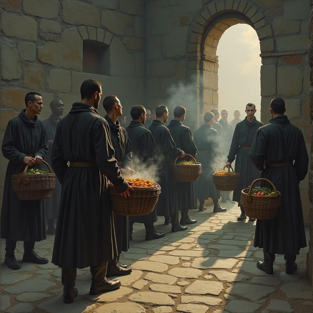 Medieval Meal Delivery: Impressionist Rendering