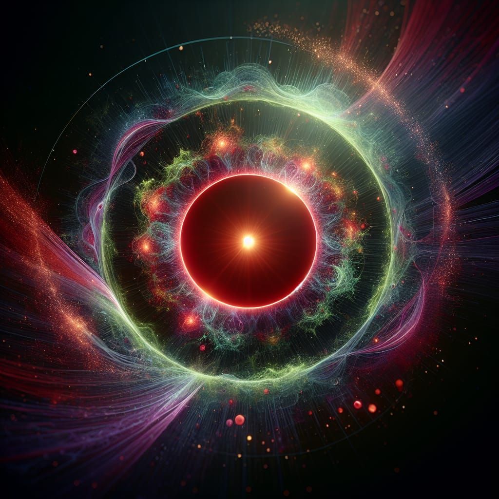 Fantastical Red and Green Circle Matte Painting