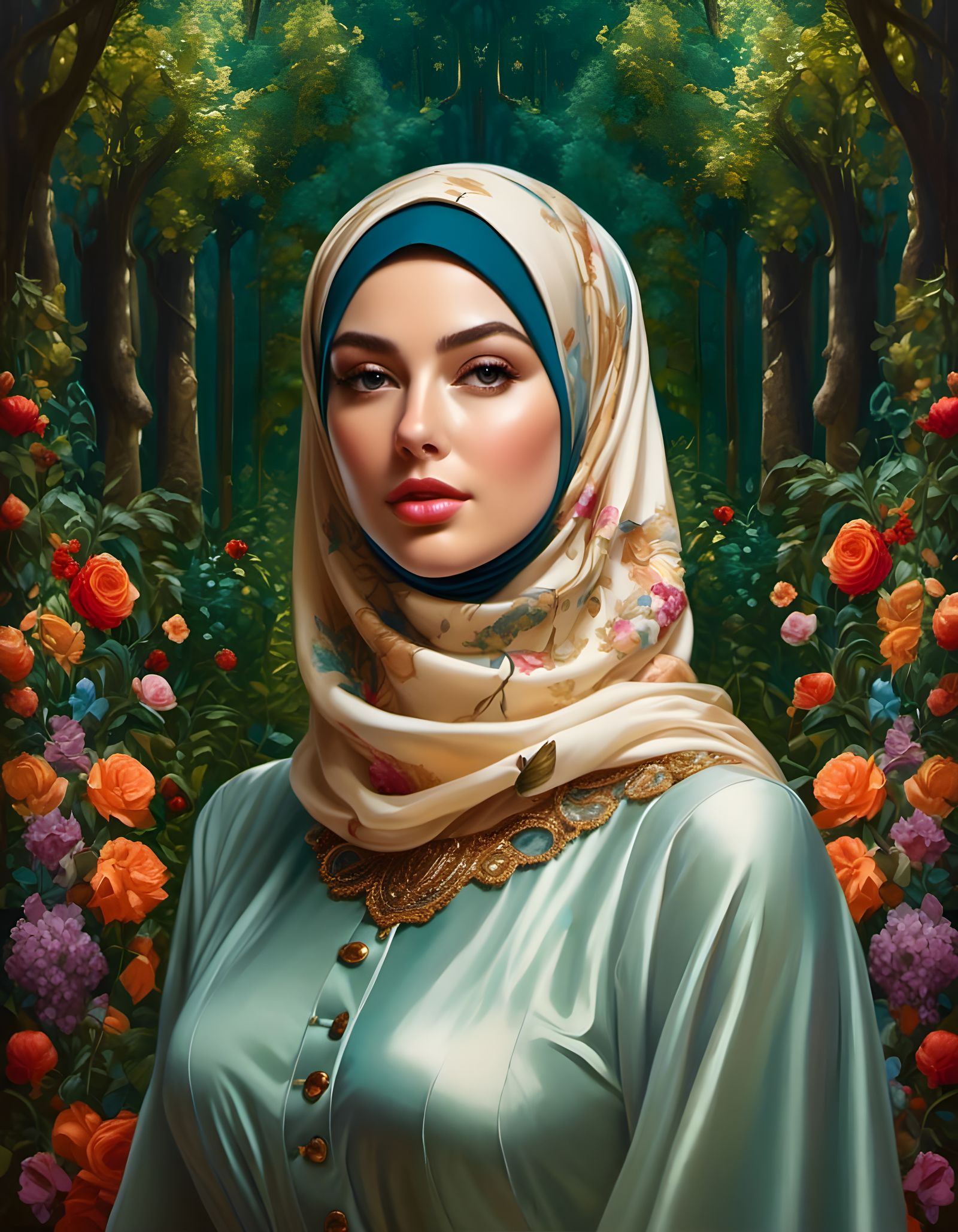 Alluring Victorian Lady in Mystical Forest