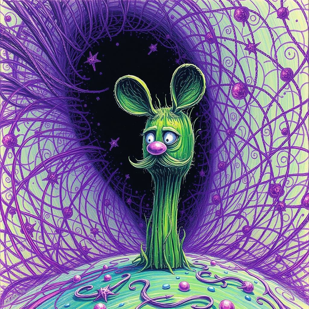 Surreal Talking Grass Ascends in Dreamlike Vortex